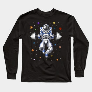 Astronaut Fitness Gym Workout Long Sleeve T-Shirt